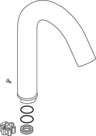 Hansgrohe Auslauf für 2-Griff WT-Armatur chrom , 95030000 95030000