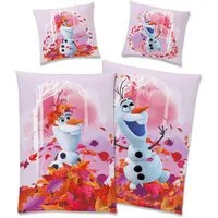 BERONAGE Kinderbettwäsche Frozen Die Eiskönigin Olaf Summer Bettwäsche Linon / Renforcé, 100% Baumwolle, 2 teilig, 135x200 + 80x80 cm