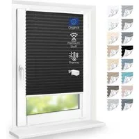 DomDeco Plissee Premium Thermo Plissee ohne Bohren, Sichtschutz, lichtdurchlässig, blickdicht, Klemmfix, Thermo-Wärmeschutz, verdunkelnd, blickdicht, Stufenlos