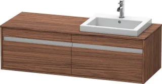 Duravit Ketho Konsolenwaschtischunterbau wandhängend Nussbaum dunkel Matt 1400x550x426 mm - KT6797R2 KT6797R2121