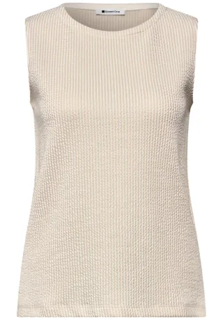 Street One - Ärmelloses Top beige - Gr. - 34