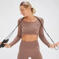 MP x Tatiana Nahtloses Croptop mit langen Ärmeln – Haselnuss - XL