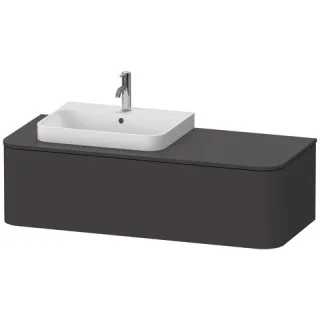 Duravit Happy D.2 Plus Konsolenwaschtischunterbau wandhängend Graphit Supermatt 1300x550x354 mm - HP HP4942L80800010