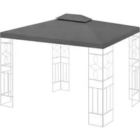 habeig Pavillon-Ersatzdach Wasserdicht Ersatzdach 3x4m Dach 340g Kaminabzug Pavillondach PVC, 100% Wasserdicht