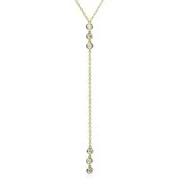 Unique Y-Kette Kette Y aus vergoldetem 925er Silber mit Zirkonia