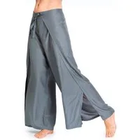 PANASIAM Palazzohose Hosenrock Damen aus leichter Viskose - elegante weite Palazzo Hose Wickelhose einfarbig - gerader Schnitt - luftige Sommerhose Boho Stil
