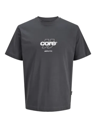 JACK&JONES - JCOCLUB FRONT PRINT TEE SS CREW NECK Asphalt - Gr. - XL