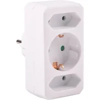 HEITECH Steckdosenadapter 3-fach Mehrfachstecker Mehrfachsteckdose Verteiler Mehrfachsteckdose