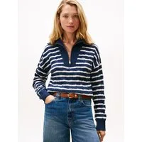 Tommy Hilfiger Troyer SOFT WOOL CABLE 1/2 ZIP LS SWT Wolle, mit Zopfmuster