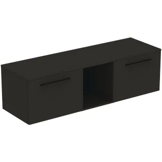 Ideal Standard Möbel-Set 160cm i.life B 2 Auszüge 1 mi.off.Fach Gr.Schwarz Carbongrau matt, T5845NV T5845NV