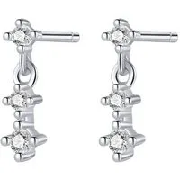 Hey Happiness Paar Ohrstecker Tropfen Zirkonia, Hängende 925 Silber Ohrringe Damen Kristalle, vergoldet