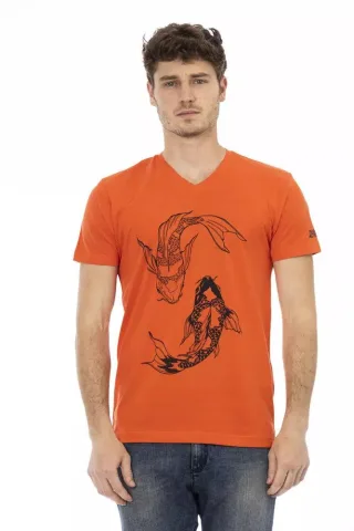 Trussardi Action Rotes Baumwoll-Herren-T-Shirt