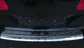 Edelstahl Ladekantenschutz Chrom Stoßstange Schutz Abdeckung mit Abkantung für VW Touran 2010-2015 1T3 Facelift