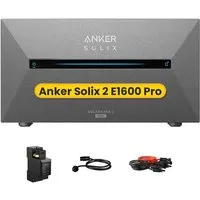 Anker Balkonkraftwerk Anker SOLIX Solarbank 2 E1600 Pro All-in-One Speicher, 1,600 Wh Akku, (Smart Meter(optional), Speicher mit integriertem Wechselrichter, All-in-One 1600Wh Akku