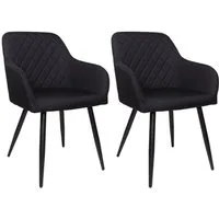 Albatros International Esszimmerstuhl Esszimmer Stühle 2 er Set SILA, Stuhl Stühle Esszimmerstühle, Küche (2er Set, Schwarz, Stoff Bezug), Küchenstuhl Küchenstühle Essstühle für den Esstisch Ess Stühle