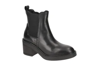 Tamaris 25011 Damen Stiefeletten Schwarz bequem Gummisohle Blockabsatz