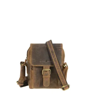 Greenburry Umhängetasche Leder kompakt | Vintage 1651-25 antikbraun