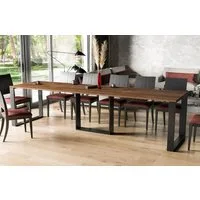 Endo-Moebel Kulissen-Esstisch "Borys 290" 130cm-290cm Kufengestell Metall Kulissentisch ausziehbar, elegant, stabil, 40cm Erweiterungsplatten, lang und groß, XL