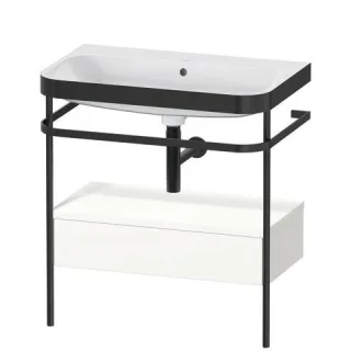 Duravit Happy D.2 Plus c-bonded Set mit Metallkonsole und Schubkasten Weiß Supermatt 775x490x850 mm  HP4742N8484