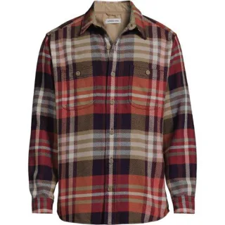 Winter-Flanellhemd, Herren, size: regular, Rot, Baumwolle, by Lands' End