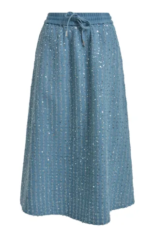 Milano Italy - midiskirt w elastic waistband denim - Gr. - 36