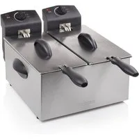 Tristar Fritteuse FR-6937, 3600 W, 2x 3 L mit Cool Zone – Edelstahl, 190°C