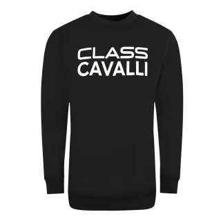 Cavalli Class grosses schwarzes Sweatshirt mit auffalligem Logo-Design