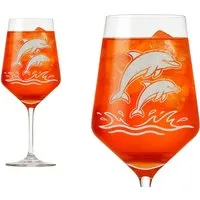 eXODA Weinglas Gravur Delfine 350ml spülmaschinenfest, 1-tlg., Glas, Atemberaubende Darstellung