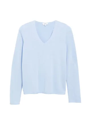 s.Oliver Red Label - Strickpullover mit V-Neck blau - Gr. - 34