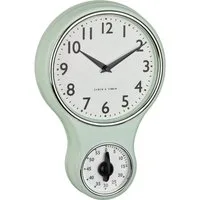 TFA Dostmann Wanduhr Küchen-Quarz-Wanduhr mit Timer 60.3073.20