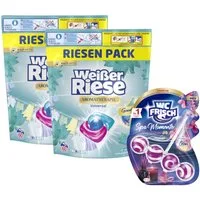 Weißer Riese Universal Trio-Caps & WC FRISCH Spa Momente Harmonie Vollwaschmittel (Set, [120-St. 1x 120 WL + 1x 50g Waschmittel und Toilettenstein)