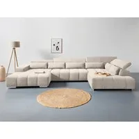 COTTA Wohnlandschaft Orion U-Form, B: 409 cm, mit Kopfteilverstellung & 6 Nierenkissen