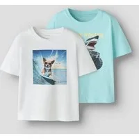 Name It T-Shirt NMMVOTO 2P SS NREG TOP (Packung, 2-tlg) Baumwolle, regular fit