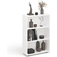 KOMTO Bücherregal Lumo 60 cm breit Regal mit 3, 4, 6 Ebenen und Höhenverstellbare Regale, Aufbewahrungsregal Bookshelf Weiß