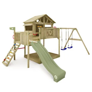 Spielturm Smart Peak mit Rutsche & Sandkasten - Großer Kletterturm aus Massivholz für Garten Spielspaß - Wetterfest & Langlebig - Wickey