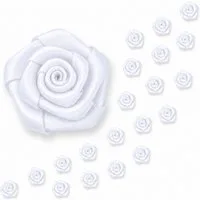 Creativery Streudeko, Satinrosen 15mm zum Basteln & Aufnähen 20 Stück Weiß