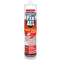 SOUDAL Montagekleber Fix ALL High Tack Hybrid Montagekleber Kleb- und Dichtstoff, Starker Universalkleber für Innen & Außen in Transparent