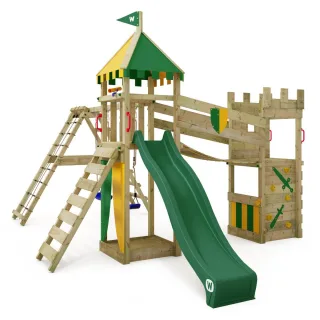 Spielturm Smart Legend 150 mit Rutsche und Schaukel - Robuster Kletterturm aus Massivholz für den Garten - Hochwertiges Abenteuer-Spielset Wickey