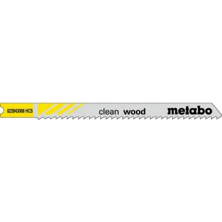 Metabo U-Stichsägeblätter clean wood 82 / 2,5 mm, HCS, Universalschaft - 5 Stück - 623943000