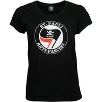 FC St. Pauli T-Shirt FC St. Pauli - Damen T-Shirt Anti Fascist - schwarz