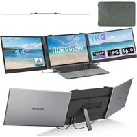 blackview 1kg Tragbarer Dual-Screen-Monitor IPS FHD – Laptop-Erweiterung Portabler Monitor (1920x1080 px, Full HD, IPS, 180° Gaming Monitor, 13,3-17,3" - Windows/Mac/Android/Chrome)
