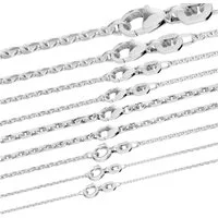 HOPLO Silberkette Ankerkette diamantiert Länge 40cm - Breite 2,0mm - 925 Silber, Made in Germany