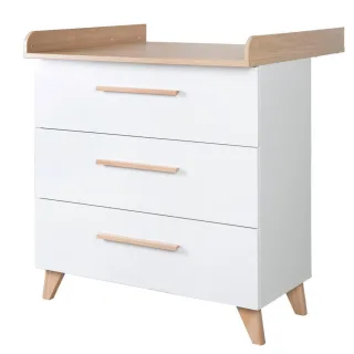 Roba Wickelkommode, Weiß, Honigeiche, Holz, Holzwerkstoff, Holz Optik, 3 Schubladen, Rechteckig, eckig, 89x98x76 cm, Babymöbel, Wickelkommoden & Zubehör, Wickelkommoden