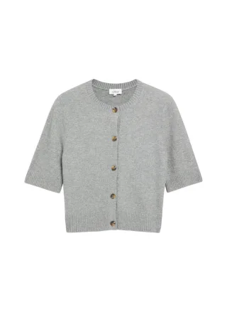s.Oliver Red Label - Kurzarm-Strickjacke grau - Gr. - 34