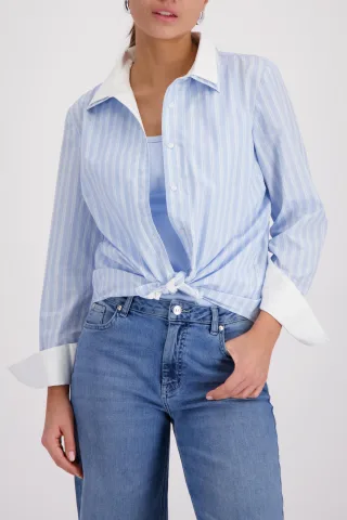monari - Bluse mit Streifen light sky gemustert - Gr. - 44