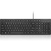 SHOU PC-Tastatur USB Kabel Schwarz 104 Tasten US Layout für PC&Laptop Büro PC-Tastatur (Geräuschloses Office-Modell mit US QWERTY,kompatibel Windows/Mac/Linux)