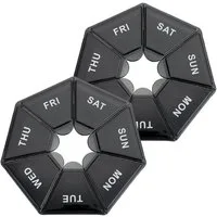 Montegoni Pillendose 2er Set Pillendose 7 Tage – Tragbare Tablettenbox für Reise & Alltag (Doppelset zur strukturierten Medikamentenaufbewahrung, 2 Stück Pillendosen), Kompakt, vielseitig, sicher, leicht zu reinigen