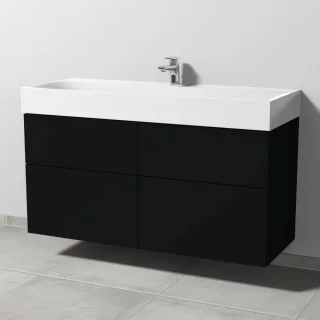 Sanipa 3way Waschtischunterbau zu Kaldewei Silenio Waschtisch mit 4 Auszügen, Schwarz-Matt SF45708