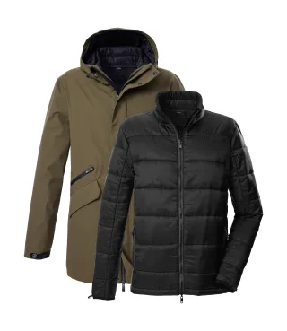 Killtec 3-in-1-Funktionsjacke "KOW 94 MN PRK" 3 in 1 Parka: wasserdicht, atmungsaktiv, verstellbare Kapuze