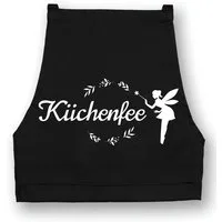 Youth Designz Grillschürze Damen Schürze KÜCHENFEE Print Kochschürze Statement Geschenk Frauen, mit lustigem Spruch & Logo Aufdruck